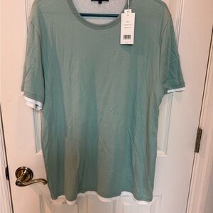 Vince Sage Green Tee with White Lining
